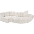 Bowery Hill Contemporary Cream Boucle Fabric Modular Sectional