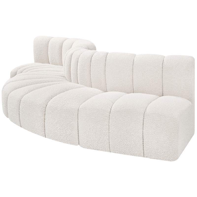 Bowery Hill Contemporary Cream Boucle Fabric Modular Sectional