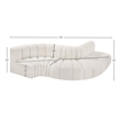 Bowery Hill Contemporary Cream Boucle Fabric Modular Sectional