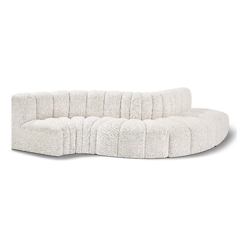Bowery Hill Contemporary Cream Boucle Fabric Modular Sectional