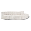 Bowery Hill Contemporary Cream Boucle Fabric Modular Sectional