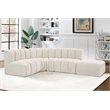 Bowery Hill Contemporary Cream Boucle Fabric Modular Sectional