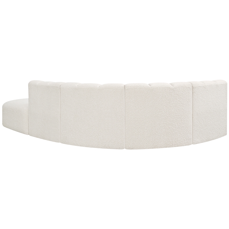 Bowery Hill Contemporary Cream Boucle Fabric Modular Sectional