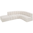 Bowery Hill Contemporary Cream Boucle Fabric Modular Sectional