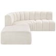 Bowery Hill Contemporary Cream Boucle Fabric Modular Sectional