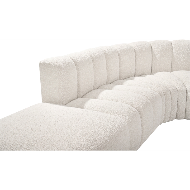 Bowery Hill Contemporary Cream Boucle Fabric Modular Sectional