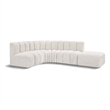 Bowery Hill Contemporary Cream Boucle Fabric Modular Sectional