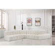 Bowery Hill Contemporary Cream Vegan Leather Modular Sectional