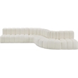 Bowery Hill Contemporary Cream Vegan Leather Modular Sectional