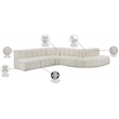 Bowery Hill Contemporary Cream Vegan Leather Modular Sectional