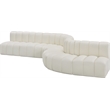 Bowery Hill Contemporary Cream Vegan Leather Modular Sectional