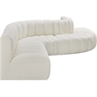 Bowery Hill Contemporary Cream Vegan Leather Modular Sectional