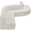 Bowery Hill Contemporary Cream Vegan Leather Modular Sectional