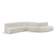 Bowery Hill Contemporary Cream Vegan Leather Modular Sectional