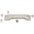 Bowery Hill Contemporary Cream Vegan Leather Modular Sectional