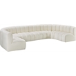 Bowery Hill Contemporary Cream Vegan Leather Modular Sectional