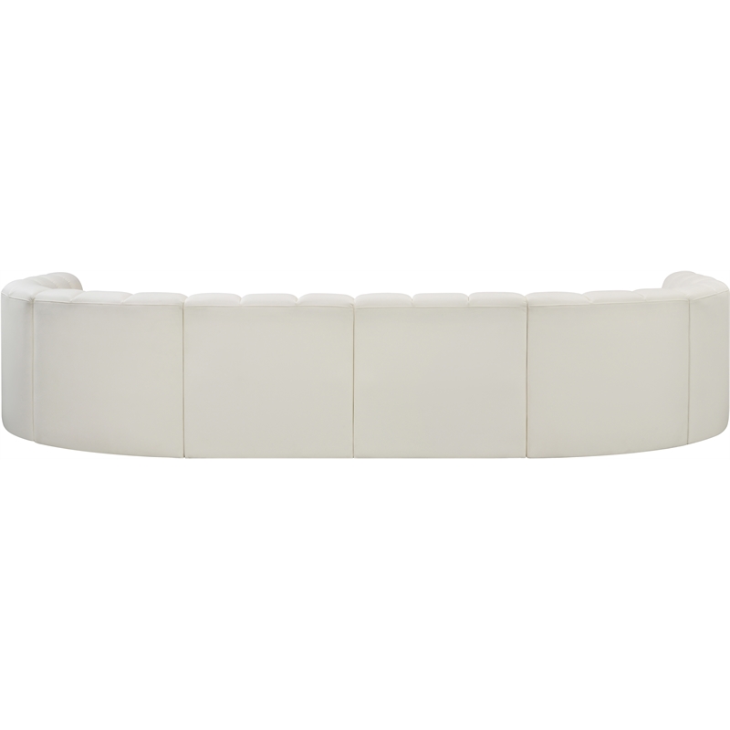 Bowery Hill Contemporary Cream Vegan Leather Modular Sectional