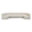 Bowery Hill Contemporary Cream Vegan Leather Modular Sectional