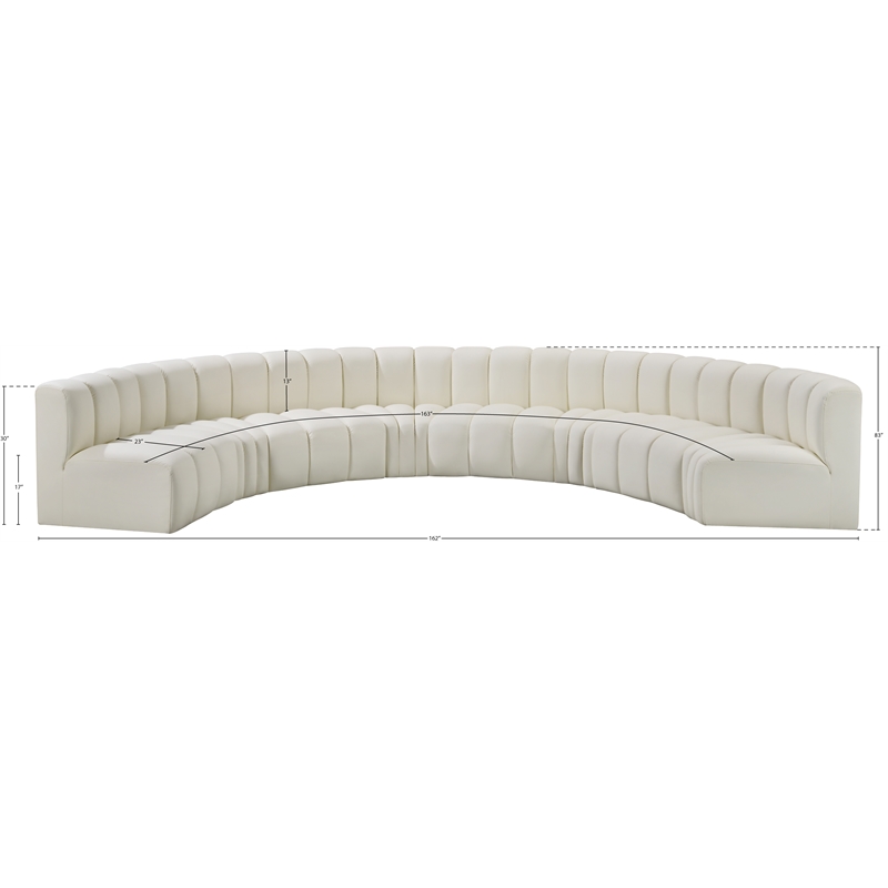 Bowery Hill Contemporary Cream Vegan Leather Modular Sectional