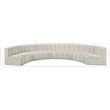 Bowery Hill Contemporary Cream Vegan Leather Modular Sectional