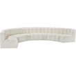 Bowery Hill Contemporary Cream Vegan Leather Modular Sectional