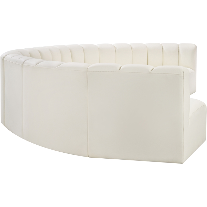 Bowery Hill Contemporary Cream Vegan Leather Modular Sectional