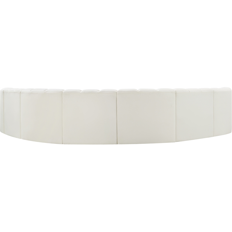 Bowery Hill Contemporary Cream Vegan Leather Modular Sectional