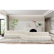 Bowery Hill Contemporary Cream Vegan Leather Modular Sectional
