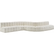 Bowery Hill Contemporary Cream Vegan Leather Modular Sectional