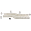 Bowery Hill Contemporary Cream Vegan Leather Modular Sectional