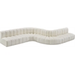 Bowery Hill Contemporary Cream Vegan Leather Modular Sectional