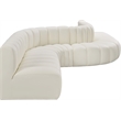 Bowery Hill Contemporary Cream Vegan Leather Modular Sectional