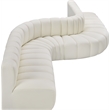 Bowery Hill Contemporary Cream Vegan Leather Modular Sectional