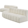 Bowery Hill Contemporary Cream Vegan Leather Modular Sectional