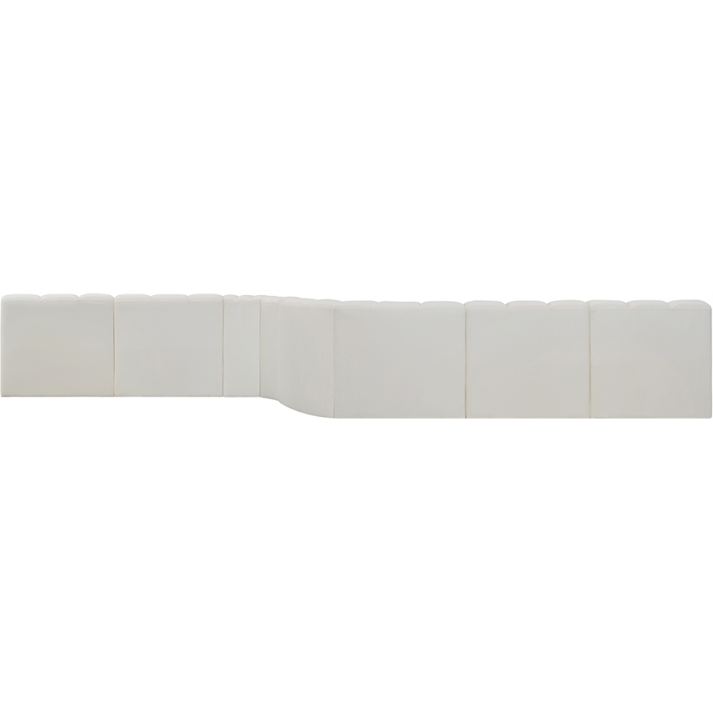 Bowery Hill Contemporary Cream Vegan Leather Modular Sectional