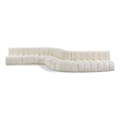 Bowery Hill Contemporary Cream Vegan Leather Modular Sectional