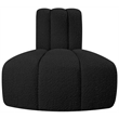 Bowery Hill Contemporary Rich Black Boucle Fabric Reverse Corner