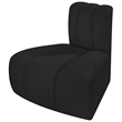 Bowery Hill Contemporary Rich Black Boucle Fabric Reverse Corner
