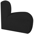 Bowery Hill Contemporary Rich Black Boucle Fabric Reverse Corner