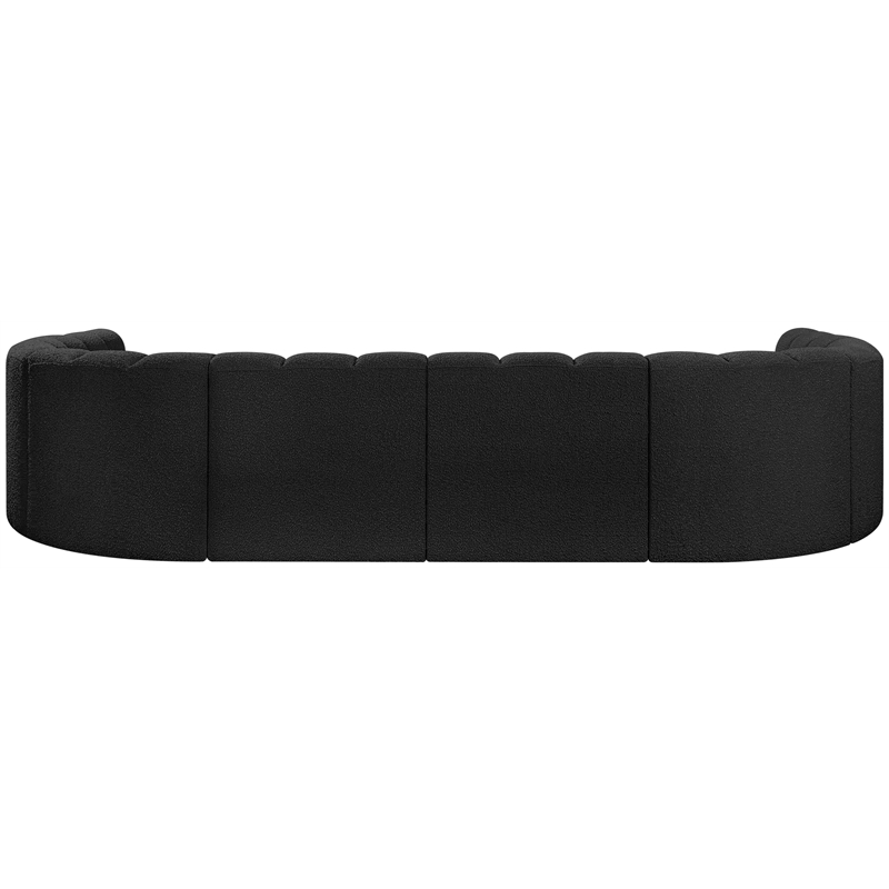 Bowery Hill Contemporary Black Boucle Fabric Modular Sectional