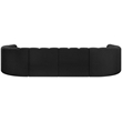 Bowery Hill Contemporary Black Boucle Fabric Modular Sectional