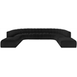 Bowery Hill Contemporary Black Boucle Fabric Modular Sectional