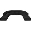 Bowery Hill Contemporary Black Boucle Fabric Modular Sectional