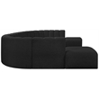 Bowery Hill Contemporary Black Boucle Fabric Modular Sectional
