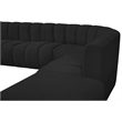 Bowery Hill Contemporary Black Boucle Fabric Modular Sectional