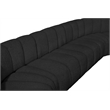 Bowery Hill Contemporary Black Boucle Fabric Modular Sectional