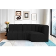 Bowery Hill Contemporary Black Boucle Fabric Modular Sectional