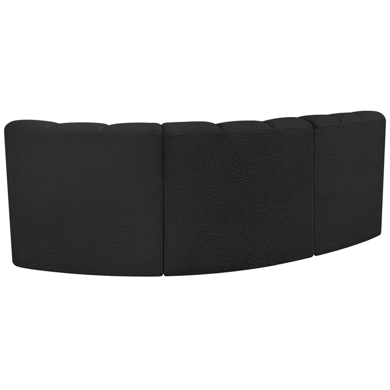 Bowery Hill Contemporary Black Boucle Fabric Modular Sectional