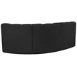 Bowery Hill Contemporary Black Boucle Fabric Modular Sectional