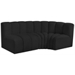Bowery Hill Contemporary Black Boucle Fabric Modular Sectional